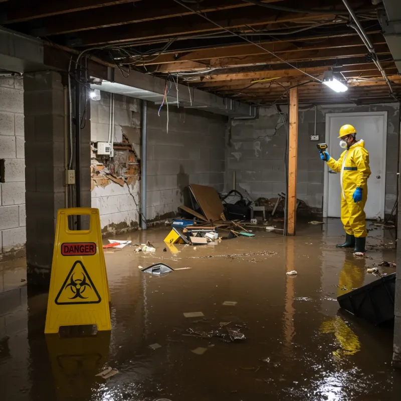 Flooded Basement Electrical Hazard in Gove, KS Property